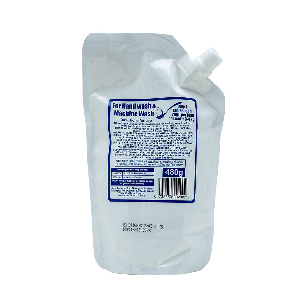 OhSo Bright Laundry Detergent Washing Paste 480g