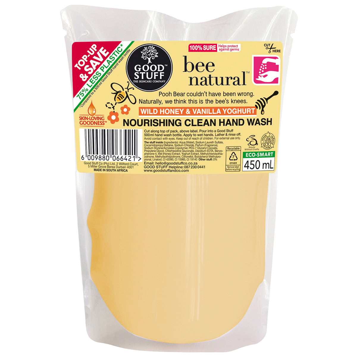 Bee Natural Hand Wash Refill 450ml