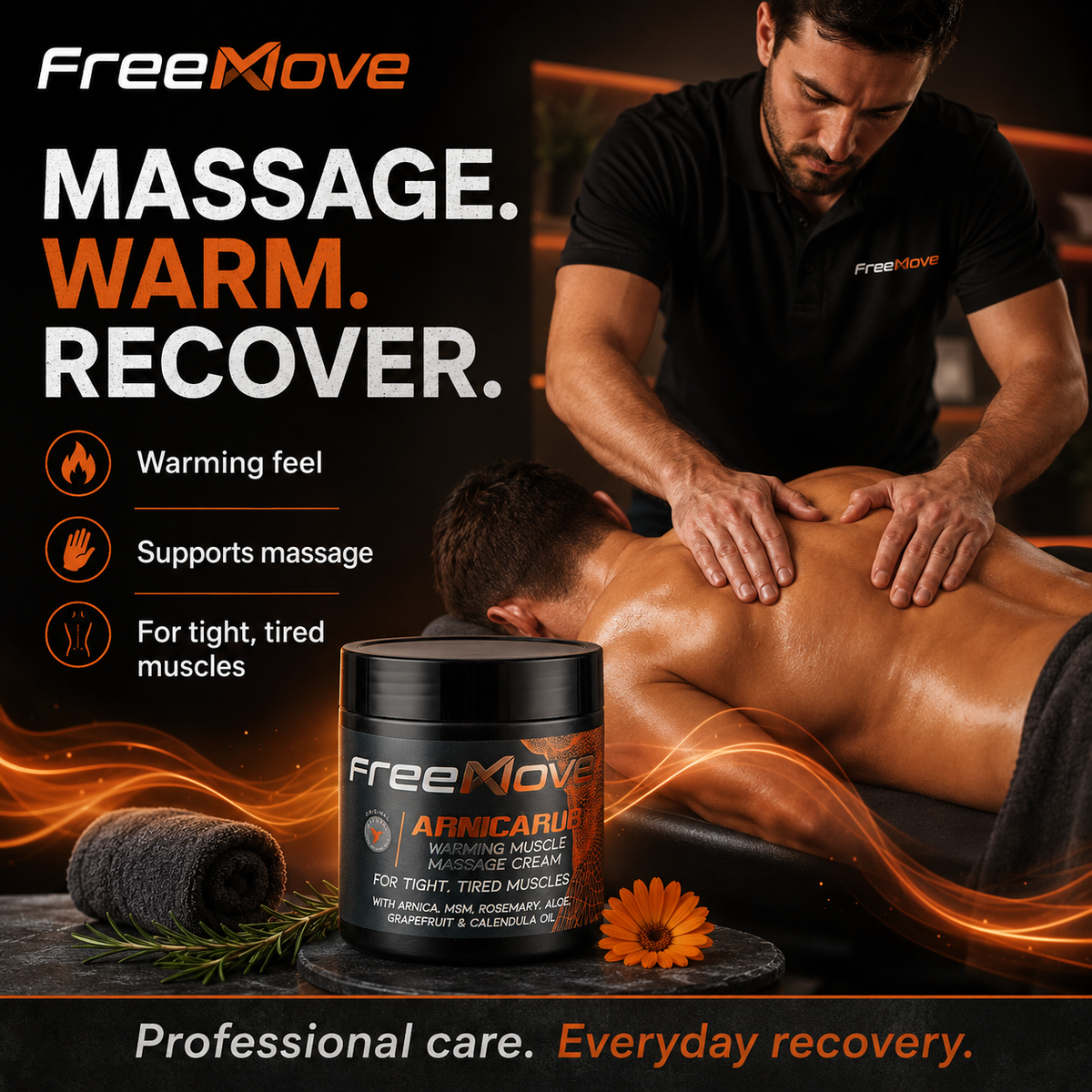 FreeMove ArnicaRub warming muscle Massage cream 125g jar