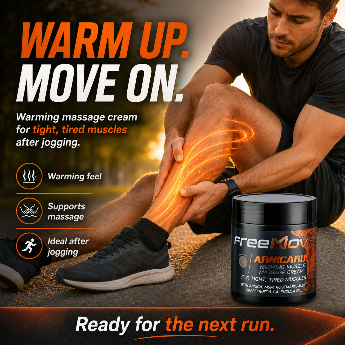 FreeMove ArnicaRub warming muscle Massage cream 125g jar