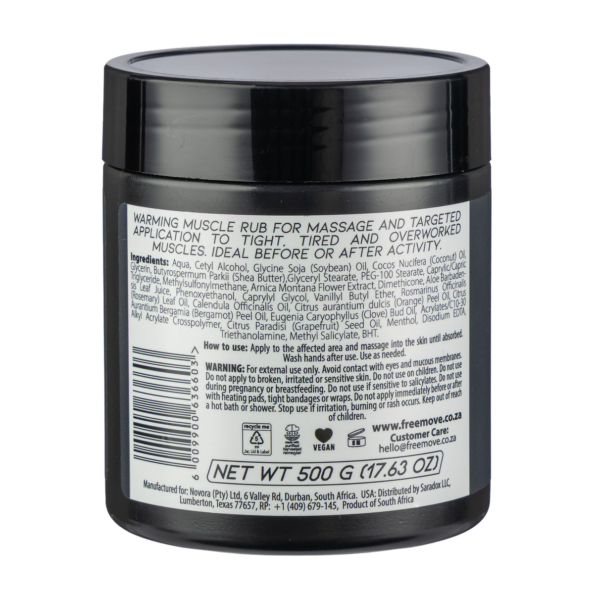 FreeMove ArnicaRub Warming Muscle  Massage Cream 500g