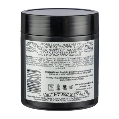 FreeMove NeutralRub Unscented Muscle Massage cream 500g
