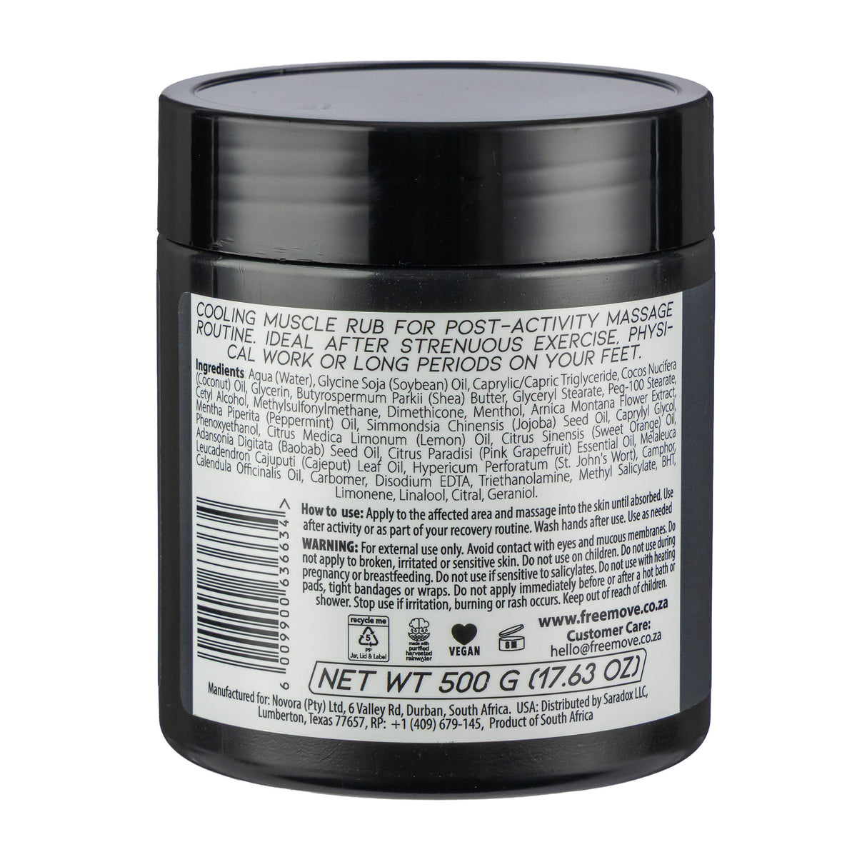 FreeMove RecoveRub Coolung Muscle Massage cream 500g