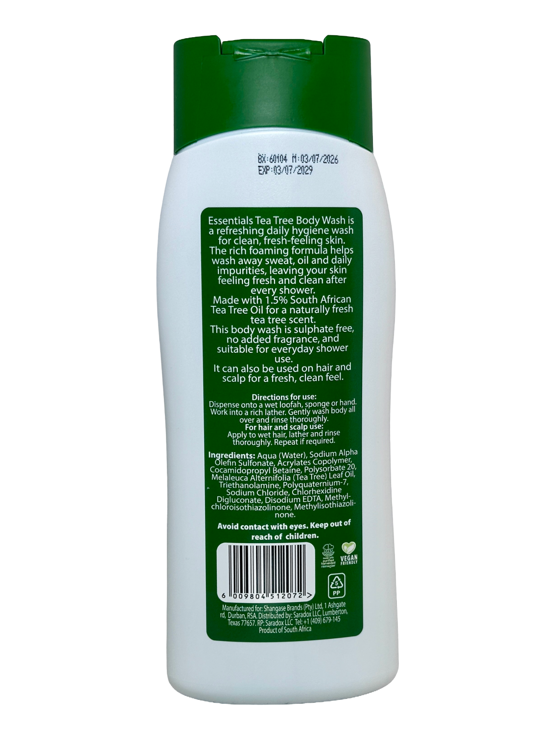 Essentials Tea Tree Body Wash 400ml