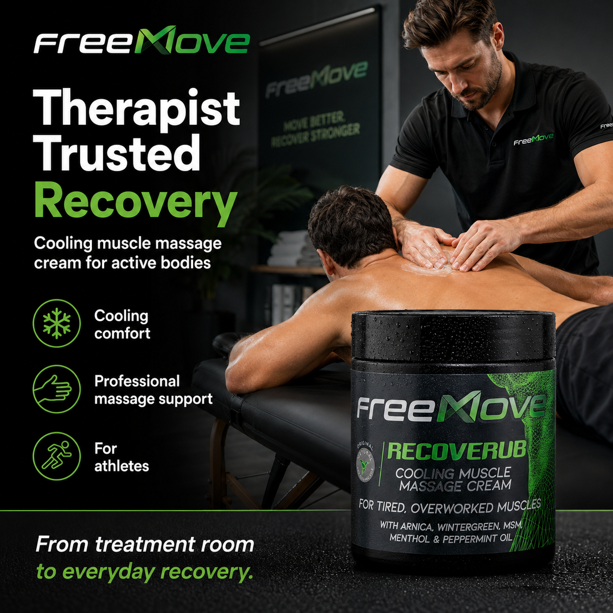 FreeMove RecoveRub Coolung Muscle Massage cream 500g