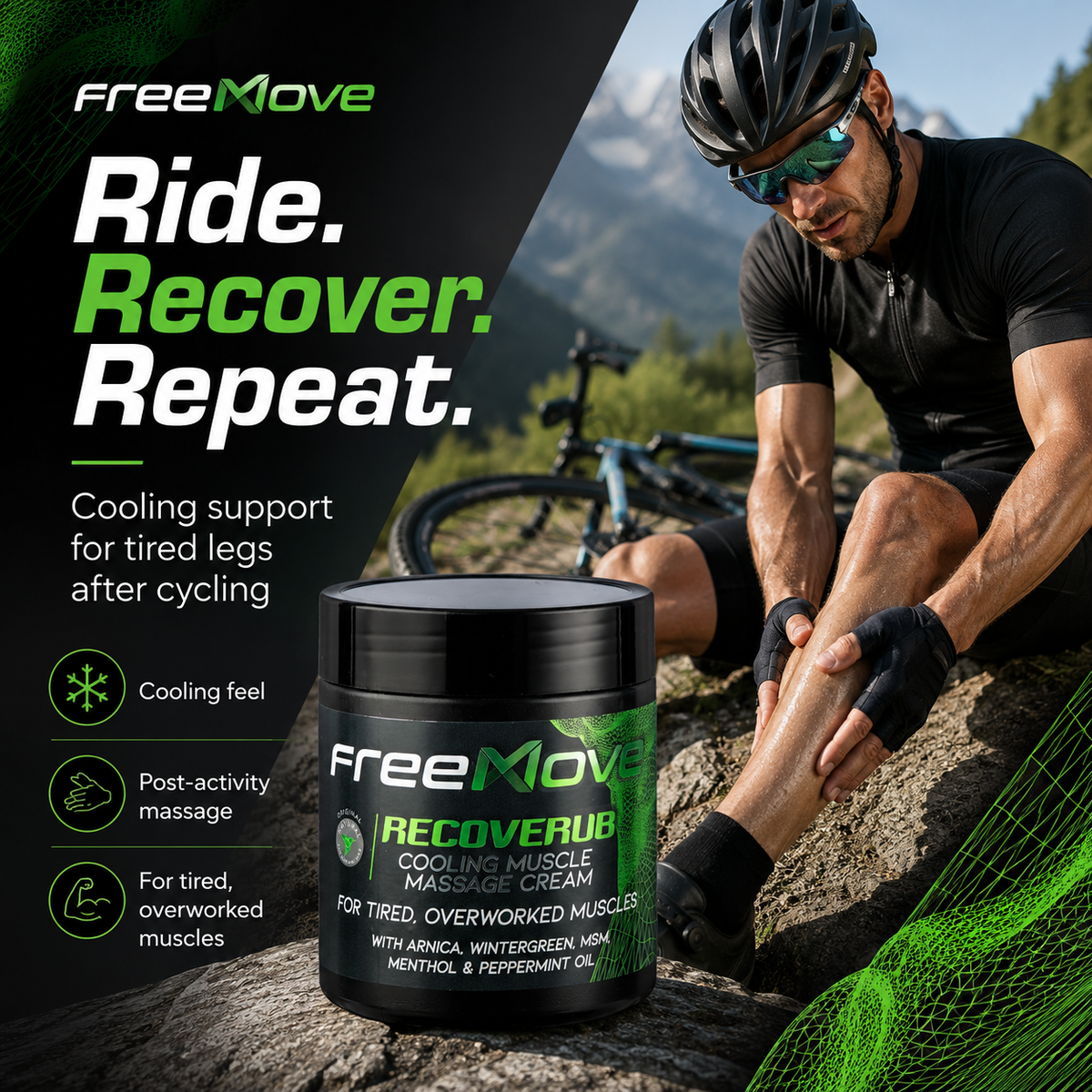 FreeMove RecoveRub Coolung Muscle Massage cream 500g