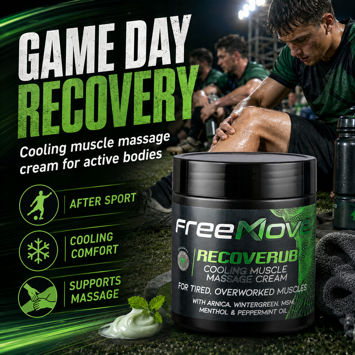 FreeMove RecoveRub Coolung Muscle Massage cream 500g