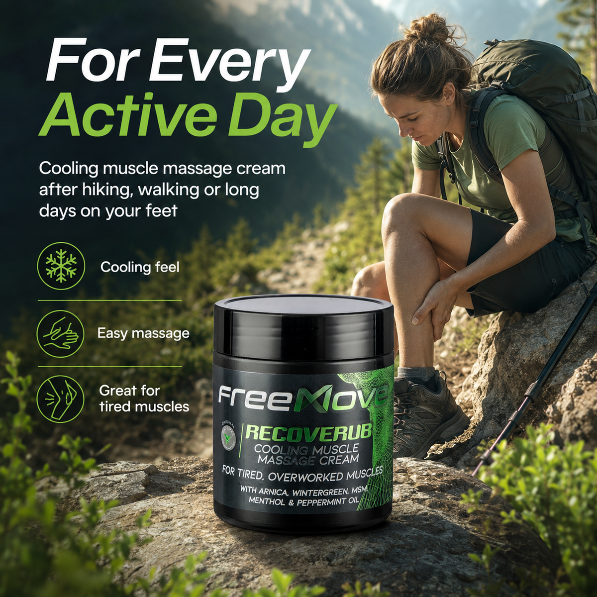 FreeMove RecoveRub Coolung Muscle Massage cream 500g