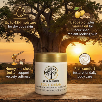 Skin Radiance Body Cream with Baobab and Marula Oil 500ml