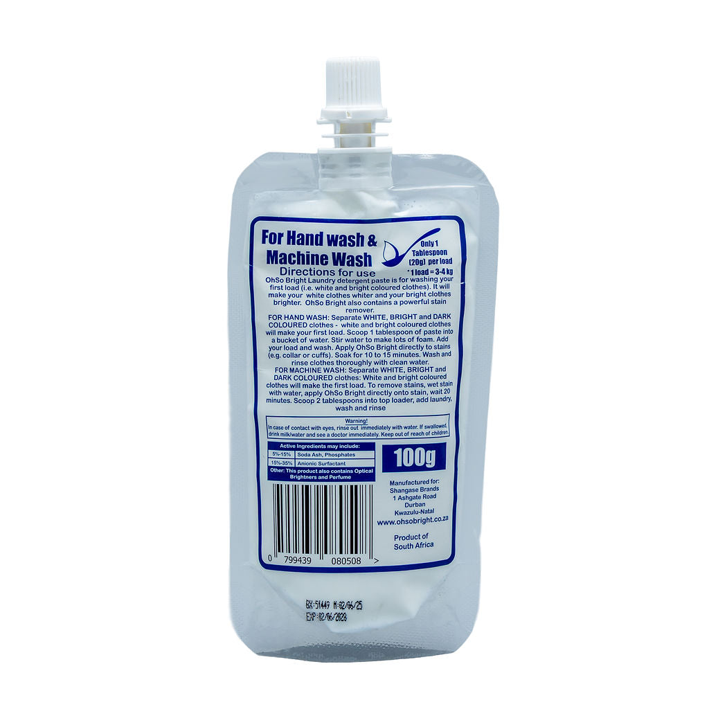 OhSo Bright Laundry Detergent Washing Paste 100g